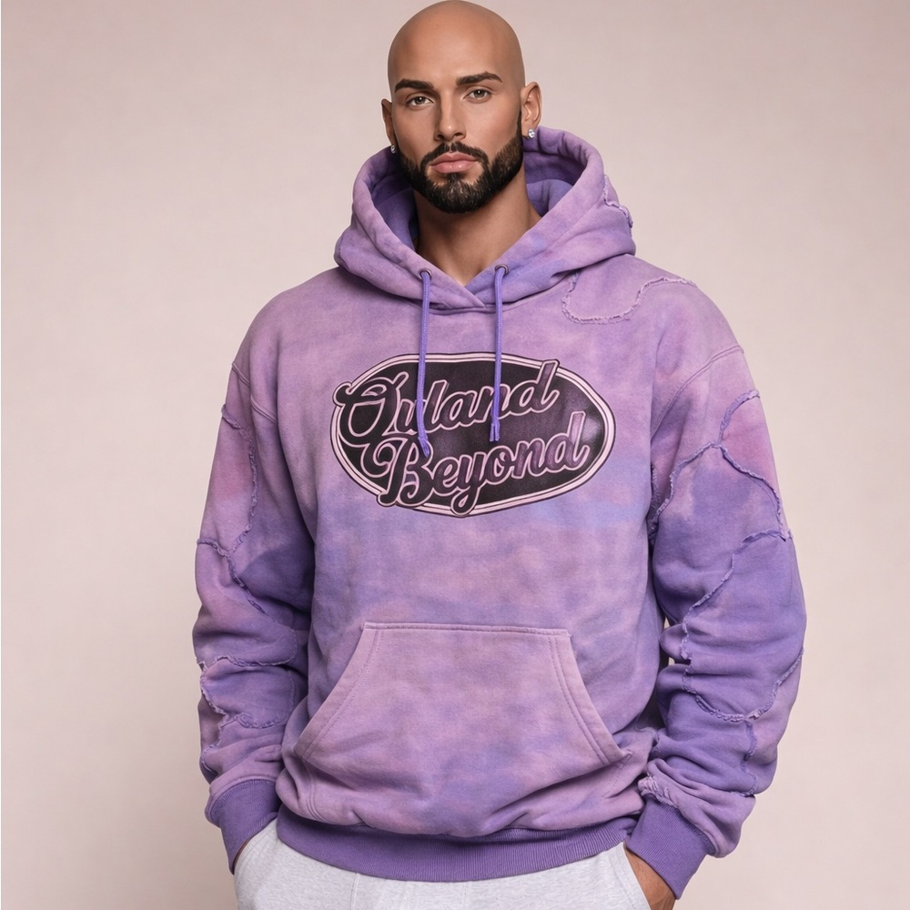Out and Beyond Heavyweight Hoodie Purple Premium Streetwear Size Large